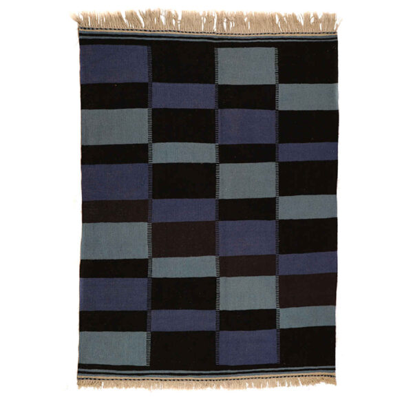 Persischer Woll Kelim Teppich handgewebt in Khorasan gestreift