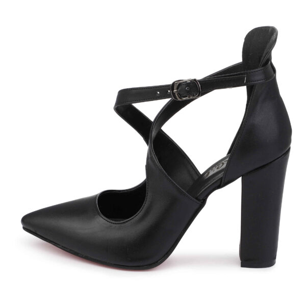 Leder Ankle Strap Pumps mit spitzer Zehenform für Damen