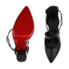 Leder Ankle Strap Pumps mit spitzer Zehenform für Damen