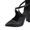Leder Ankle Strap Pumps mit spitzer Zehenform für Damen