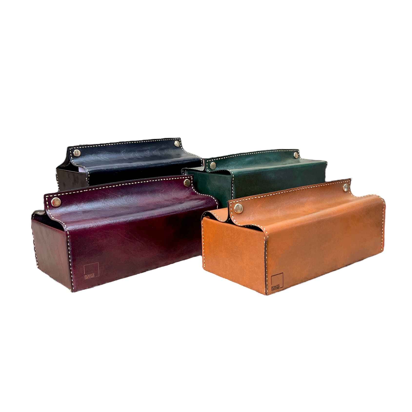 Leder-Taschentuchbox – Hellbraun