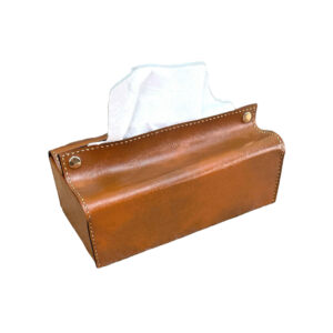 Leder-Taschentuchbox – Hellbraun