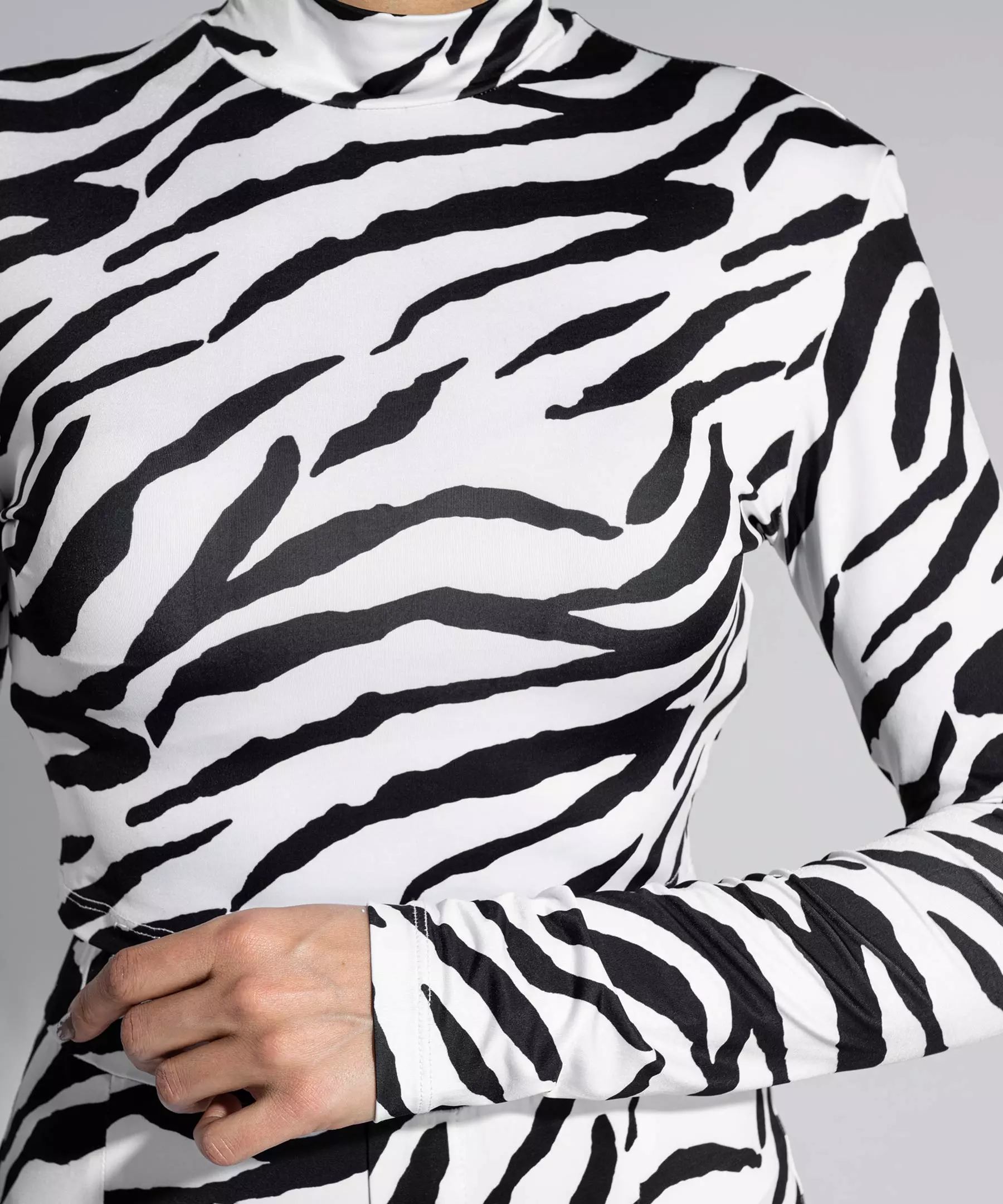 Langarmbluse für Damen mit Zebra-Design