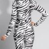 Langarmbluse für Damen mit Zebra-Design