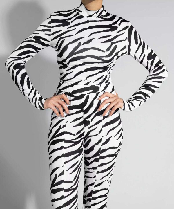Langarmbluse für Damen mit Zebra-Design