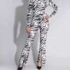 Langarmbluse für Damen mit Zebra-Design