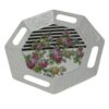 Melamin-Serviertablett, leicht, Blumendesign, weiß