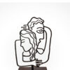 Metall-Minimalistische Figuren-Skulptur Paar in Umarmung