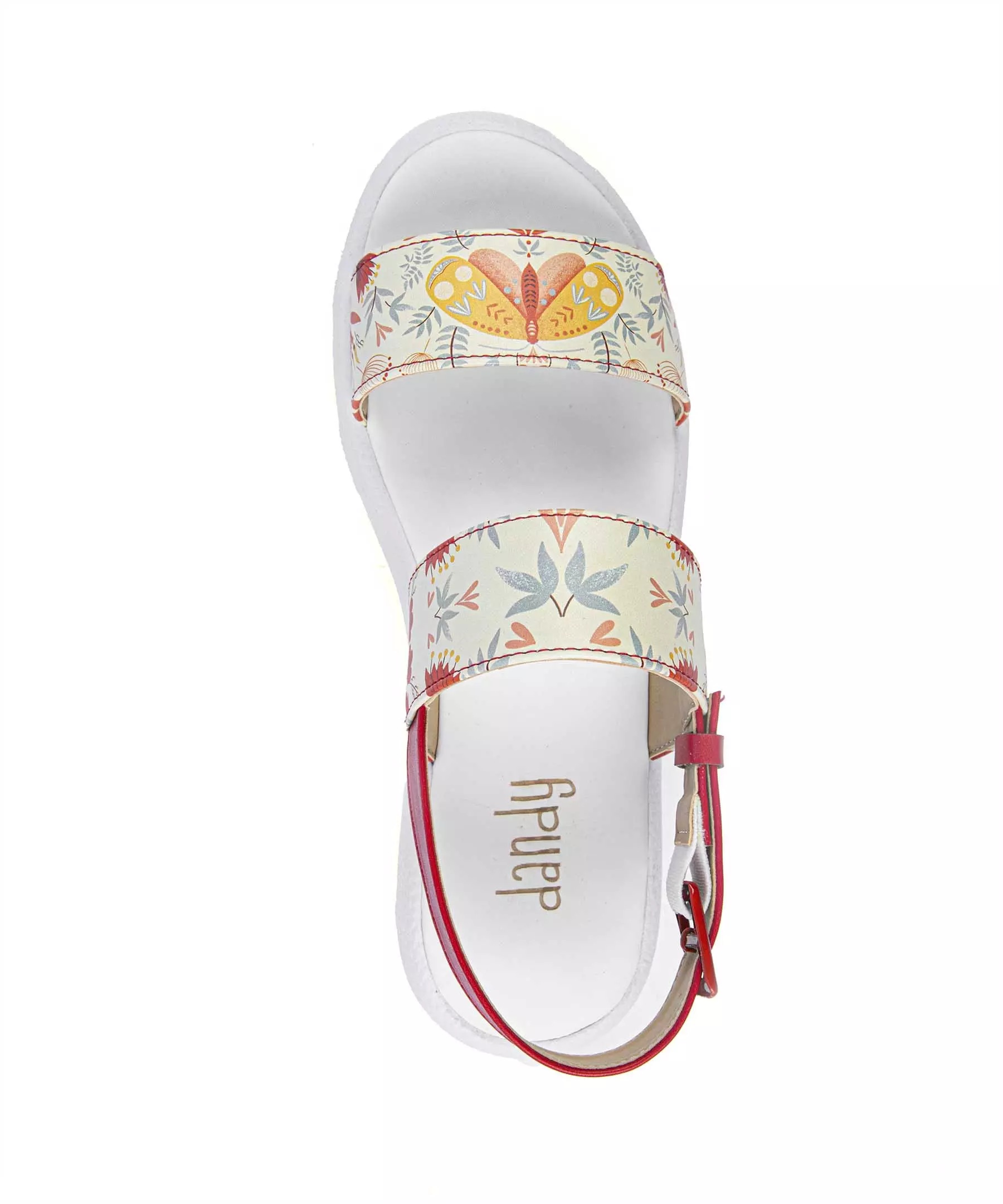 Freizeit-Sandalen mit offenem Zeh für Damen, Modell Schmetterling