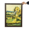 Original malerische Malerei - Öl auf Leinwand, Landschaft Modell Dorf