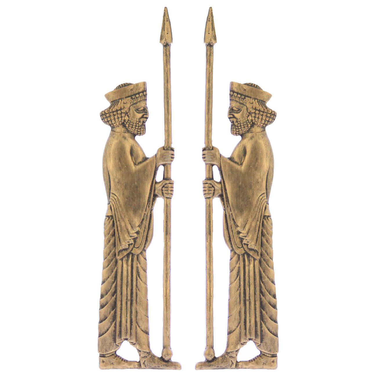 Historisches iranisches Achaemeniden-Soldaten-Figurenpaar (2 Stück)