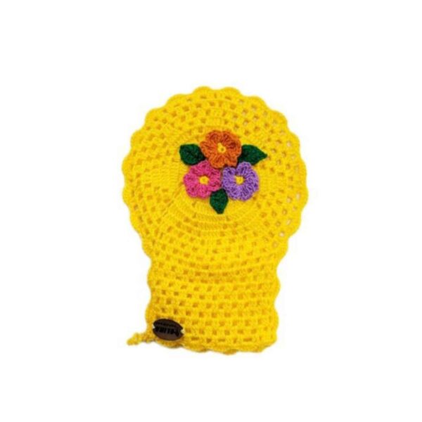 Handgewebter Badehandschuh Loofah mit Blumenmuster (x5)