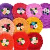 Handgewebter Badehandschuh Loofah mit Blumenmuster (x5)