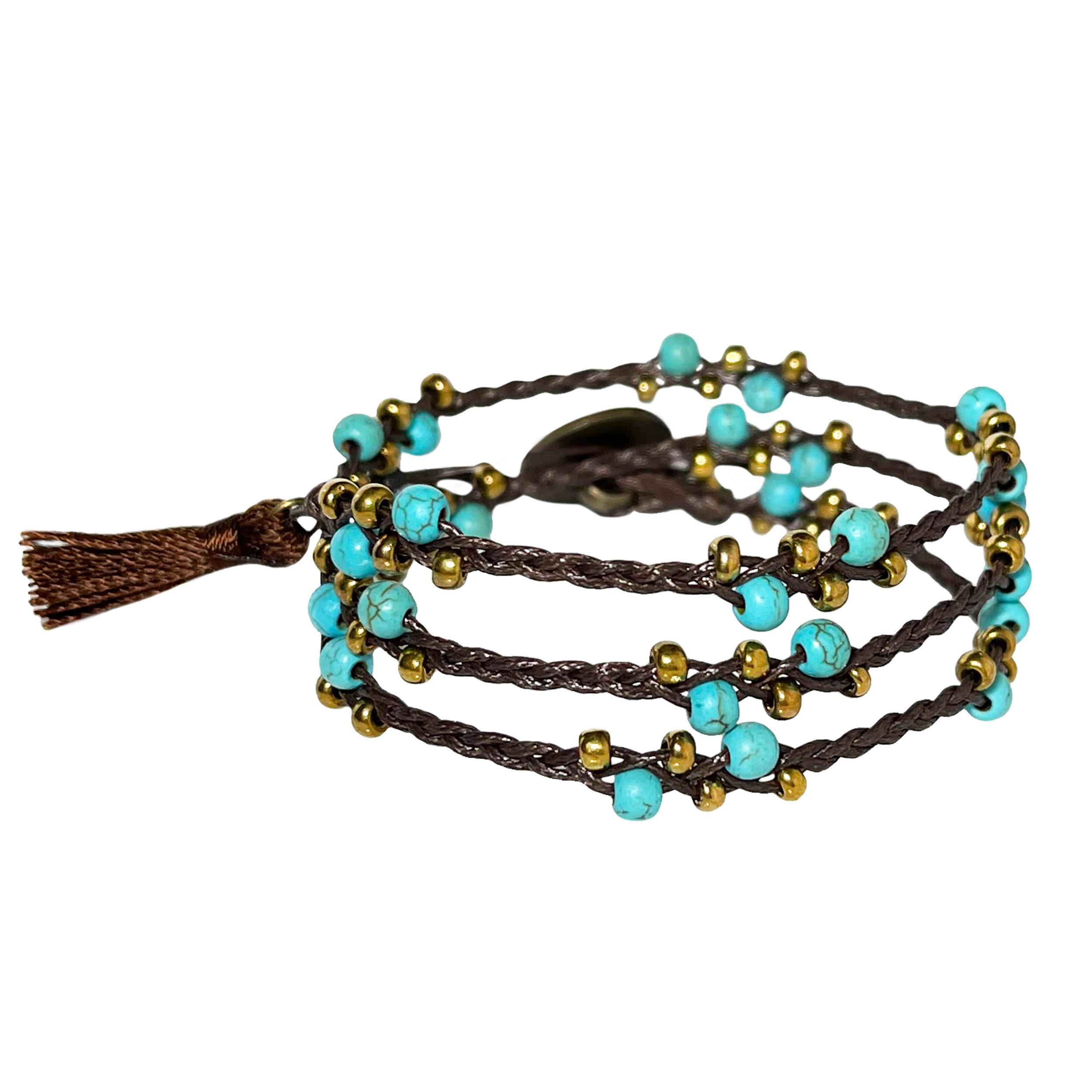 Perlenarmband für Damen – Türkis Design