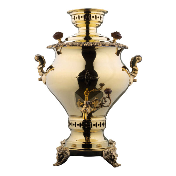 Persischer Samowar aus Messing Dekorativer Kohle-Teekocher 3,5-Liter