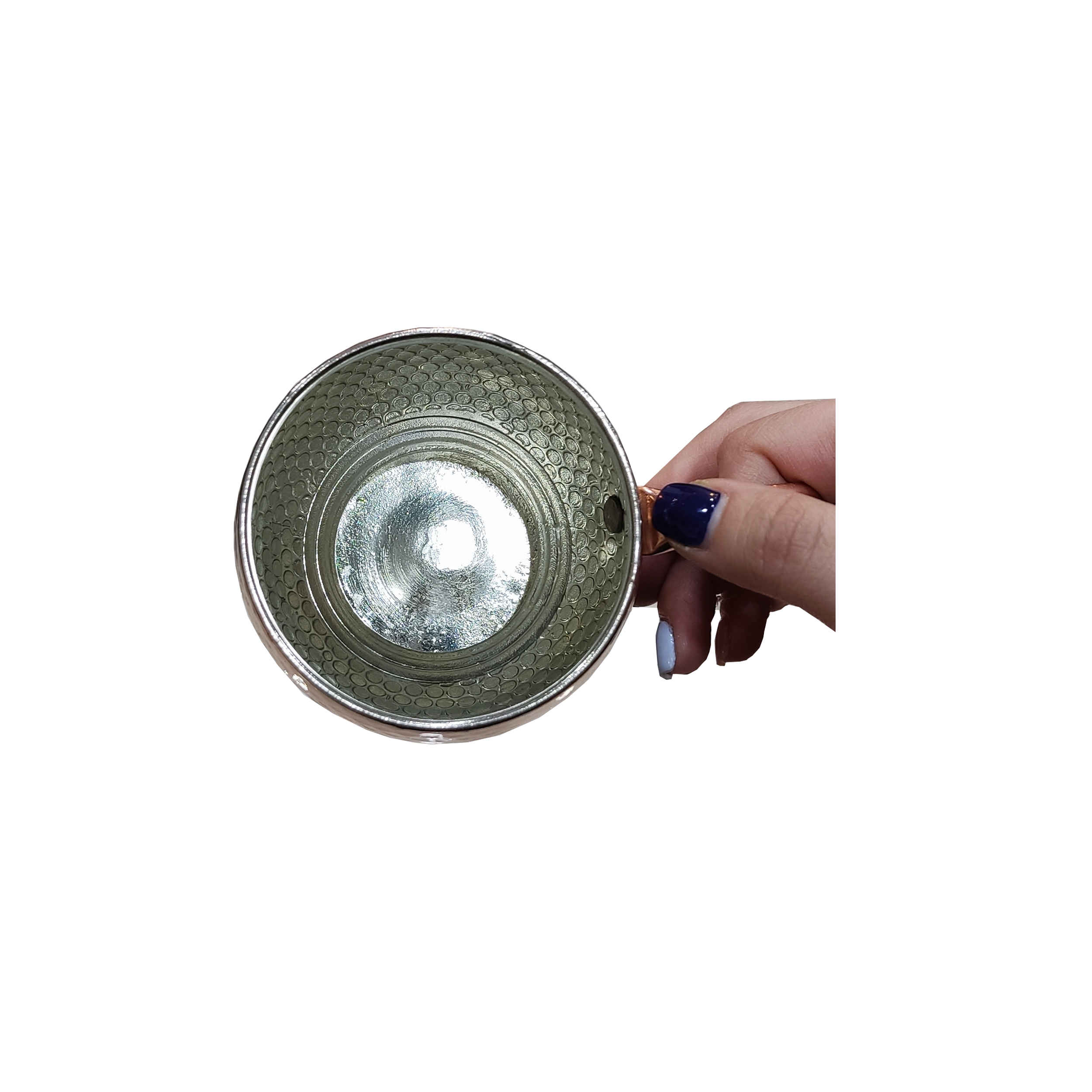 Persische Kupferbecher – Handgefertigt mit Henkel für kalte Getränke – Gehämmert Lida