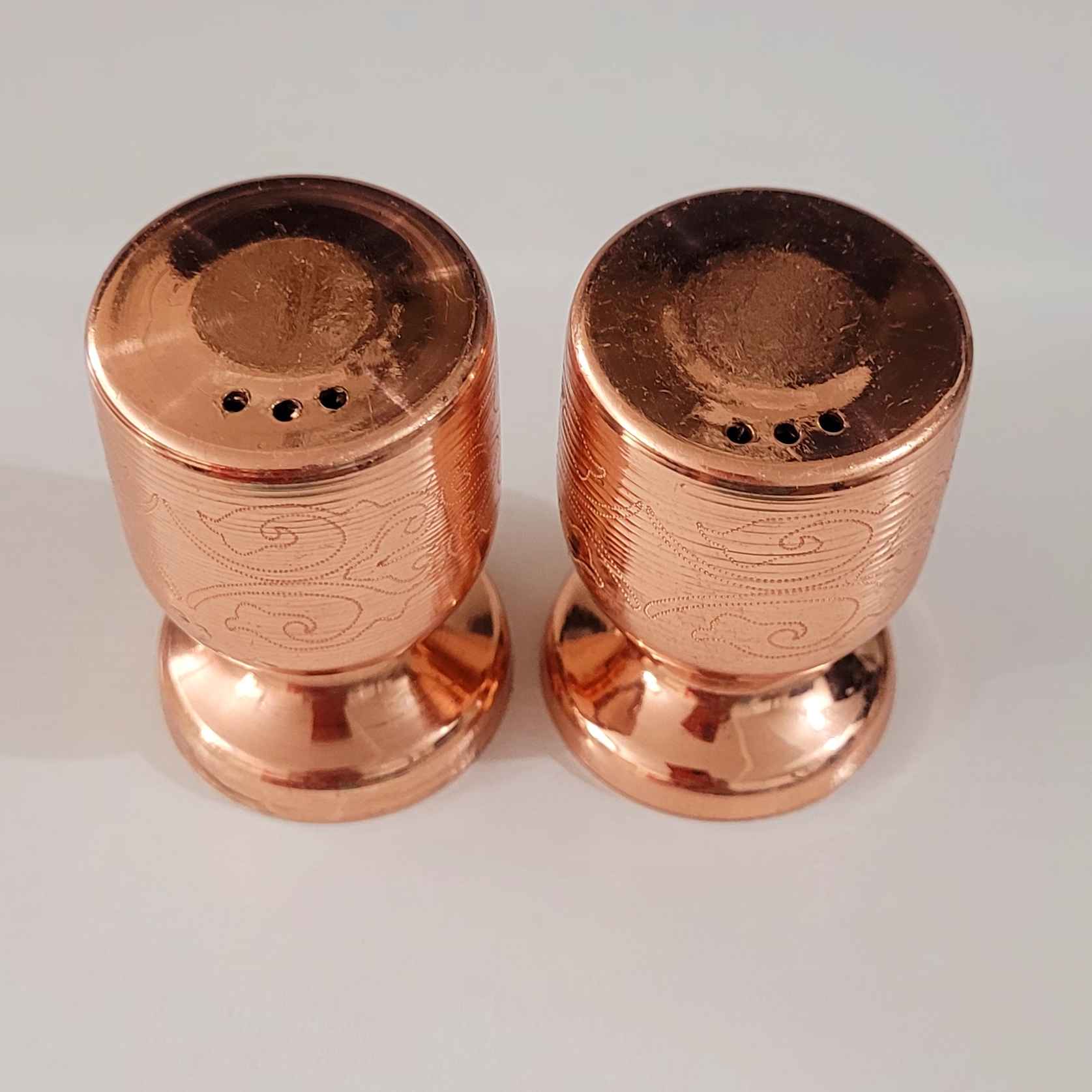 Persische Kupfer Salz- und Pfefferstreuer Set mit Floral Design