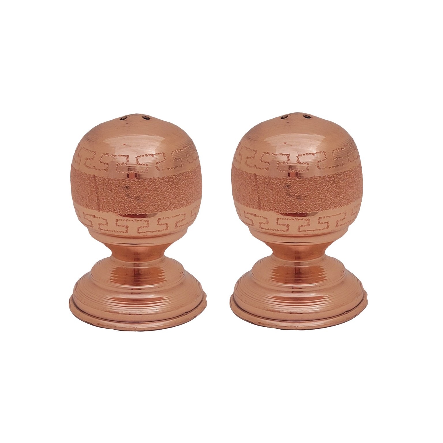 Persische Kupfer Salz- und Pfefferstreuer Hammered Bizhan Set von 2