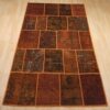 Vintage persischer handgeknüpfter Patchwork-Teppich braun