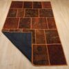 Vintage persischer handgeknüpfter Patchwork-Teppich braun