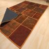 Vintage persischer handgeknüpfter Patchwork-Teppich braun