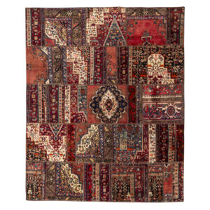 Vintage persischer handgeknüpfter Patchwork-Teppich
