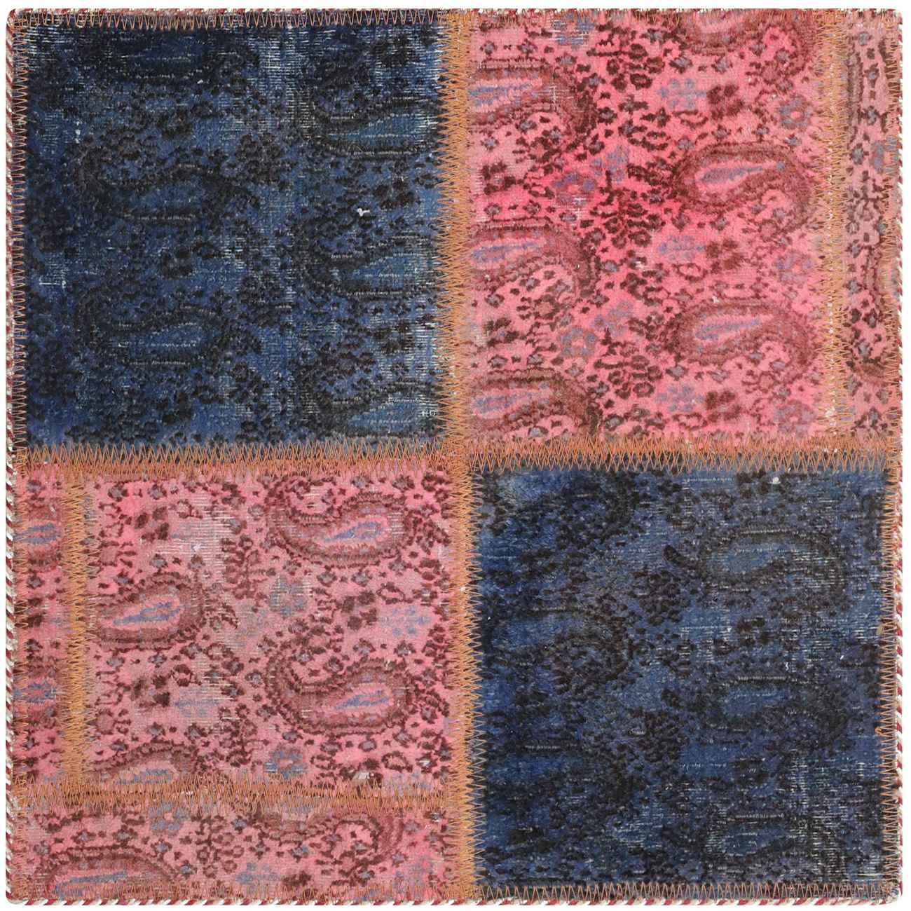 Antiker persischer handgeknüpfter Patchwork-Teppich in Rosa