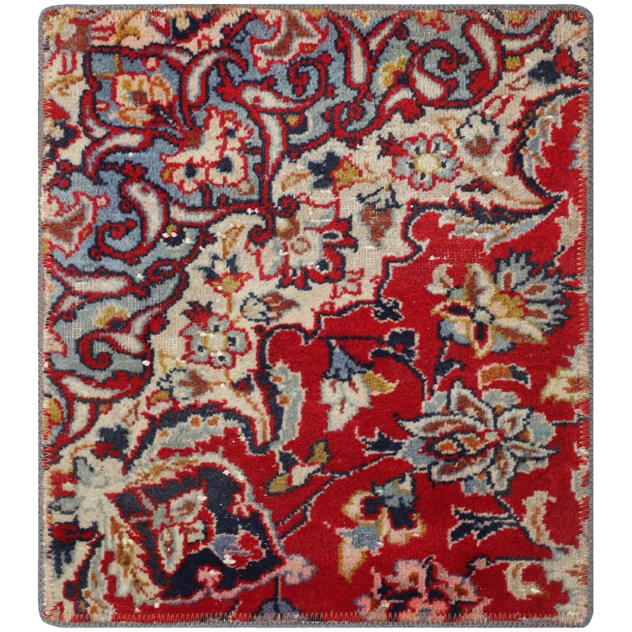 Vintage persischer handgeknüpfter Patchwork-Teppich traditionell rot