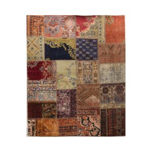 Vintage persischer handgeknüpfter Patchwork-Teppich