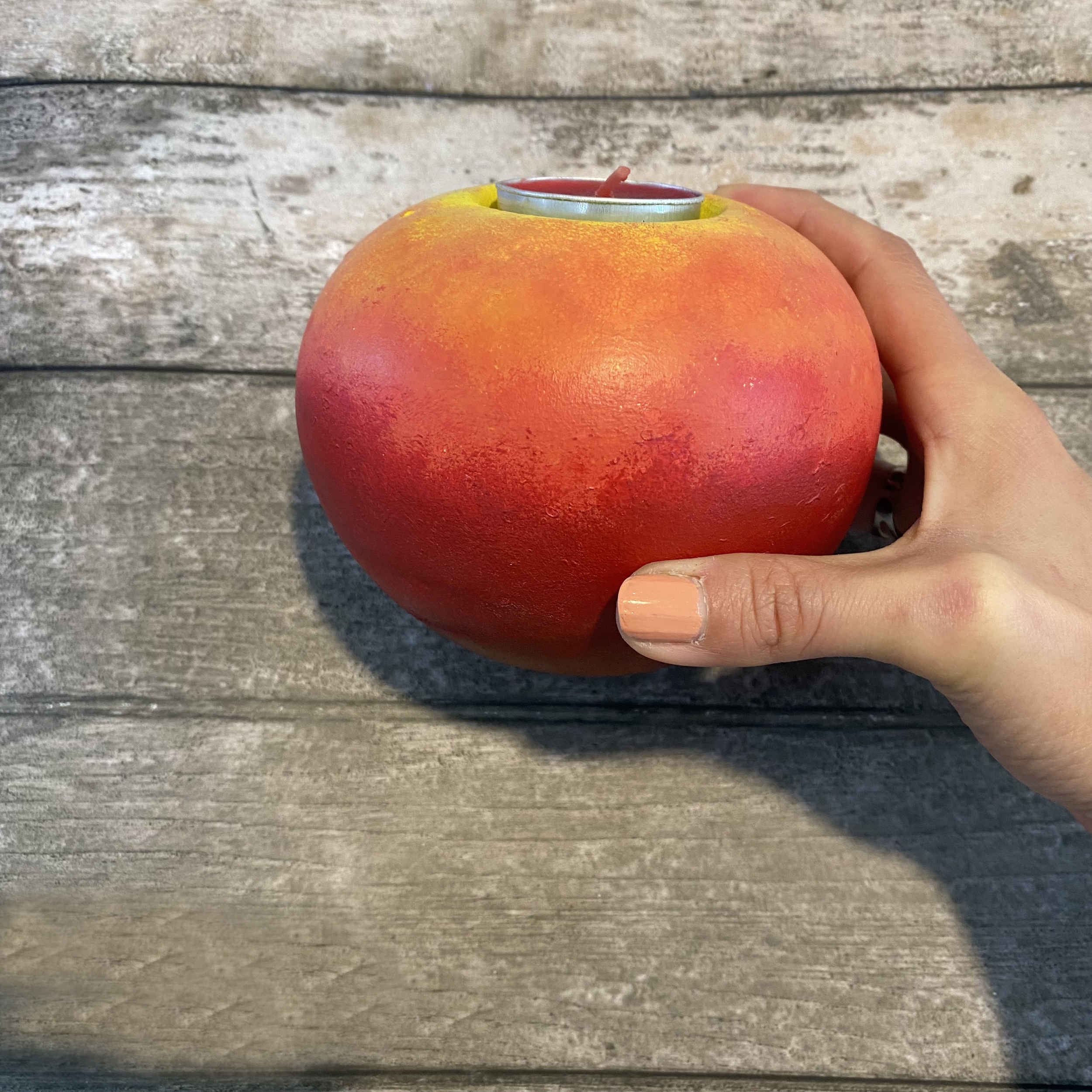 Persischer Töpfer-Kerzenständer handgefertigt mit Apfel-Design