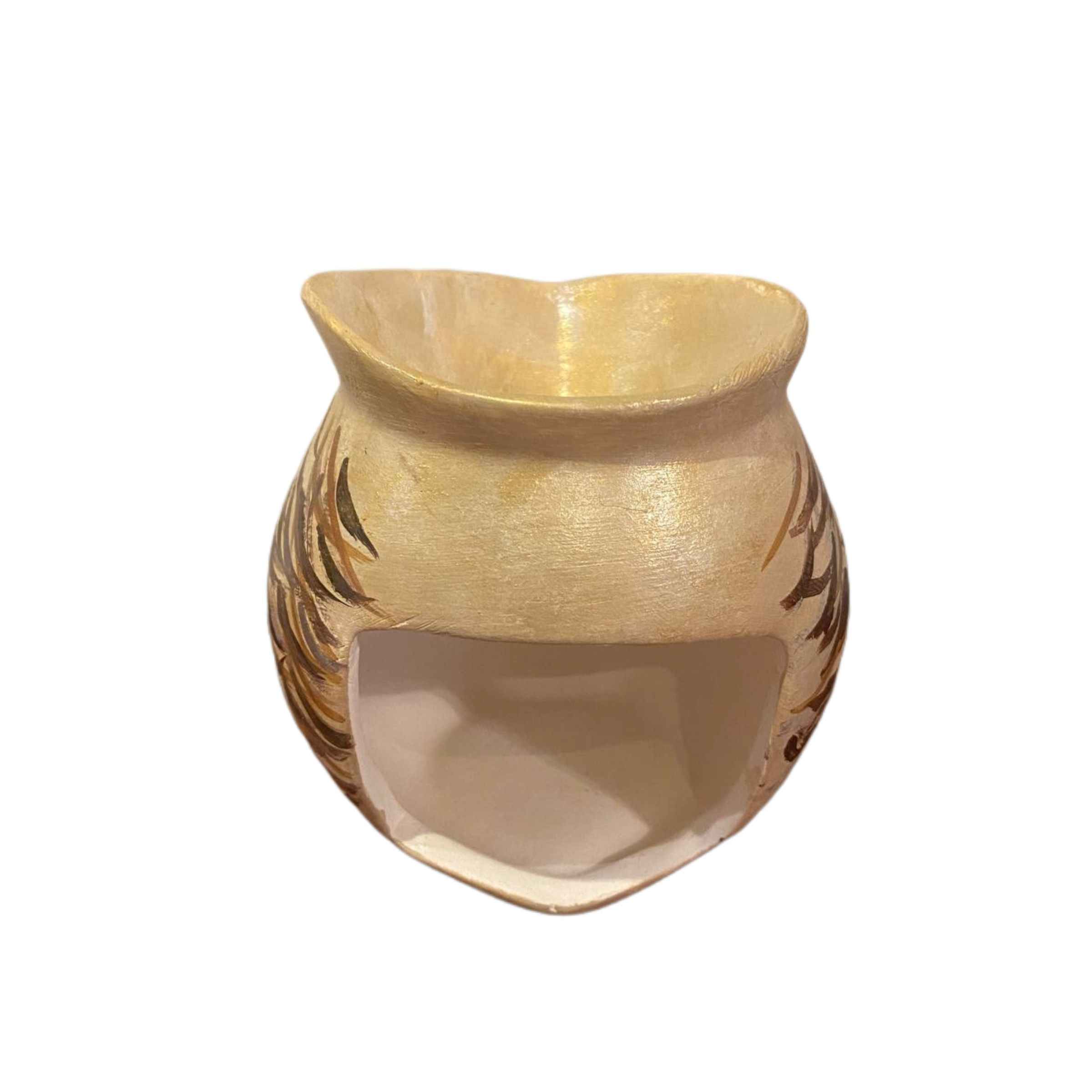 Persischer Töpfer-Kerzenständer handgefertigt mit Eulen-Design