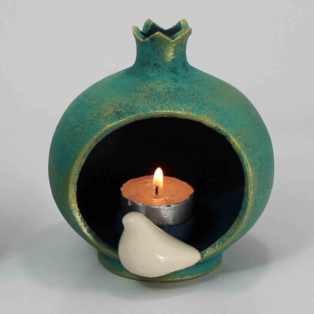 Persischer Töpfer-Kerzenständer handgefertigt mit Granatapfel-Design