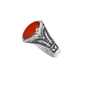 Persischer Achat-Silberring für Herren Elegance Rot