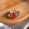Persischer Achat-Herrenring aus Silber – Eleganz Rot