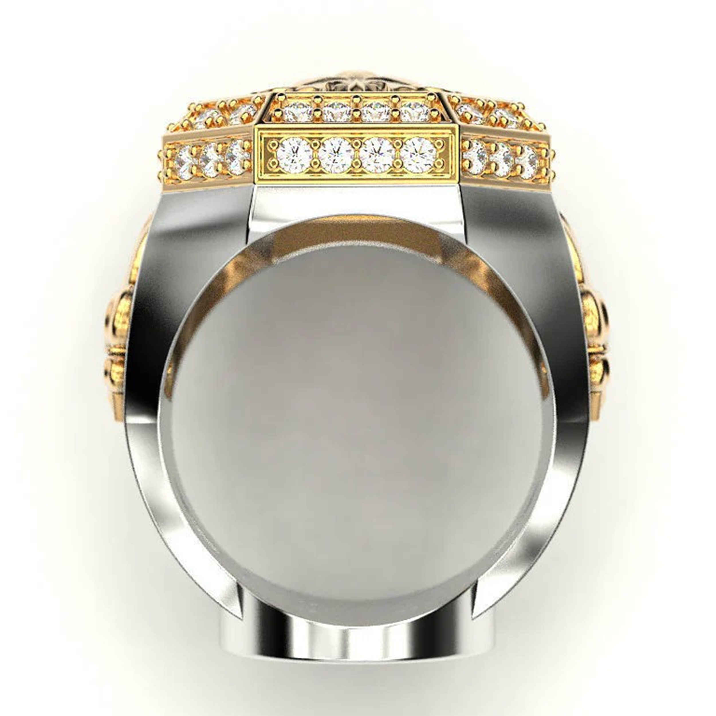 Sterlingsilber Ring mit eingraviertem Löwenkopf für Herren