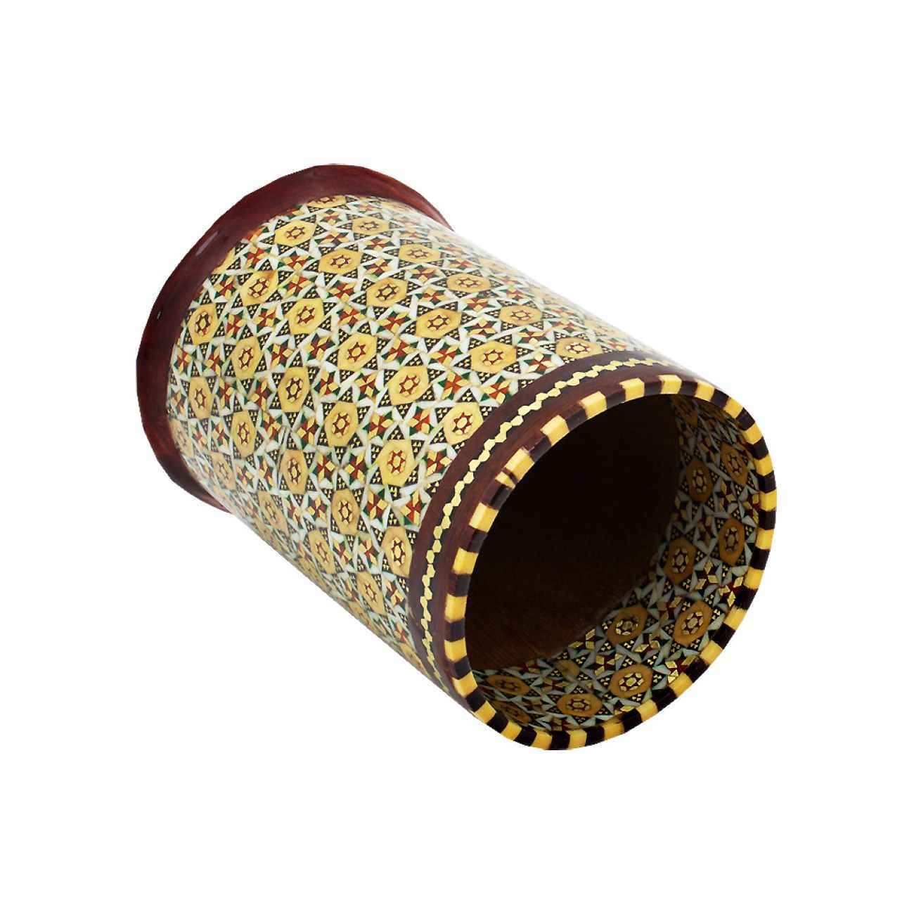 Persischer Holz Stifthalter Handgefertigt mit Khatam Kari für den Schreibtisch