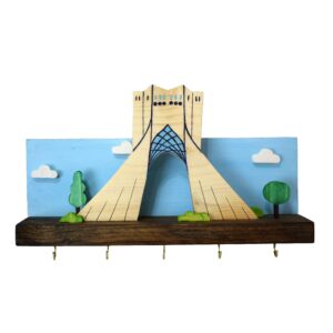 Dekorativer & handgefertigter Wand-Schlüsselhalter mit Azadi-Turm-Design
