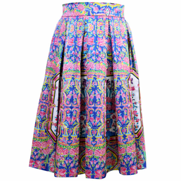 Rosa Iranischer Faltenrock mit Fliesenmuster für Damen