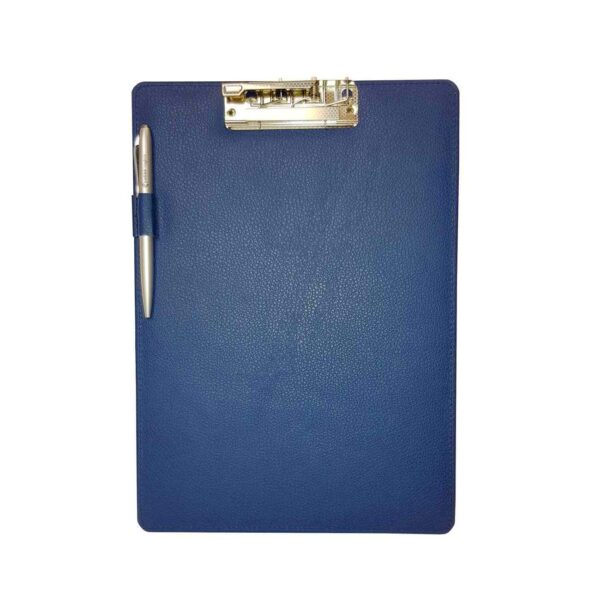 Leder-Clipboard mit marineblauem Stift