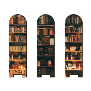 Holz-Lesezeichen mit Bücherregal-Design Set von 3