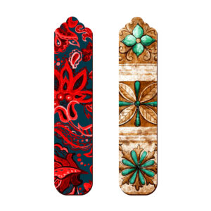 Künstlerisches Holz-Lesezeichen mit Floral-Design Set von 2