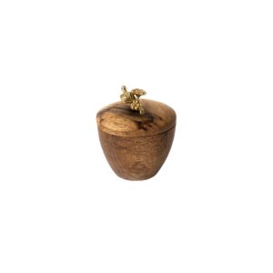Handgefertigte Holz-Zuckerschale mit Deckel – Rustikaler Stil und Florales Design