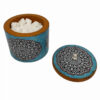 Handgefertigte Holz-Zuckerschale mit Deckel und Künstlerischem Persischen Mandala Blau Design