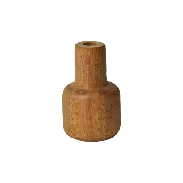 Handgefertigte Mini-Holzblumenvase aus massivem Naturholz für die Wohnkultur