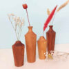 Handgefertigte dekorative Knospenvase aus massivem Naturholz – 2er-Set
