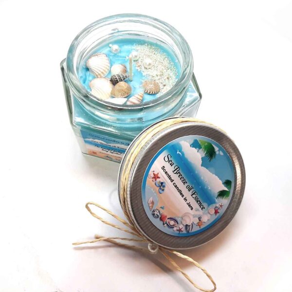 Duftkerze im Glas mit Ozeanbrise – Ideal für Geschenke und Dekoration