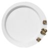 Serviertablett aus Metall mit goldenem Stahl-Blumendesign
