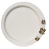 Serviertablett aus Metall mit goldenem Stahl-Blumendesign