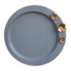 Serviertablett aus Metall mit goldenem Stahl-Blumendesign