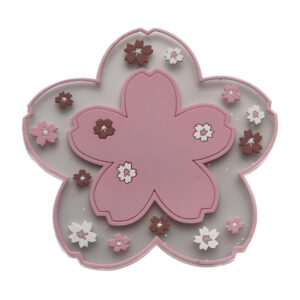 Silikon-Untersetzer mit Blumen-Design, Rosa, 3 Stück